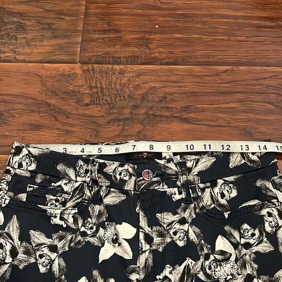 7 For All Mankind Jen 7 Blue Floral Cropped Skinny Pants Boho Feminine Modern - Picture 5 of 11